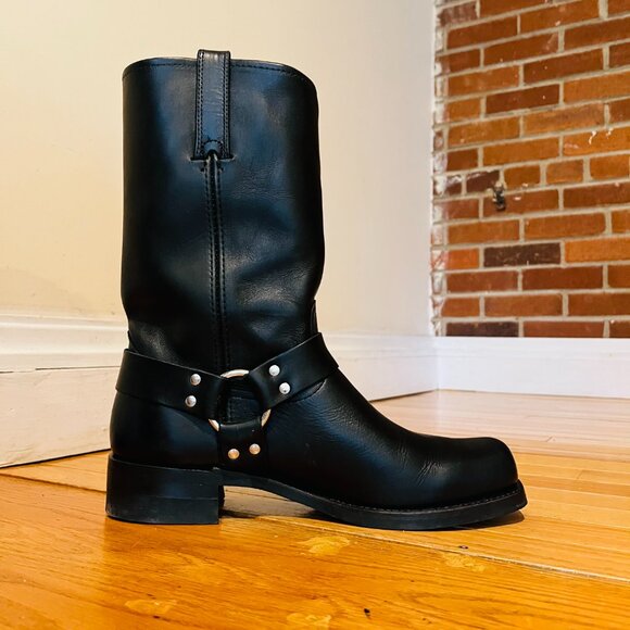 Vintage Frye Men's 87350 Size 13 M Black 14" Harness Boots Made In USA EUC - Picture 7 of 16